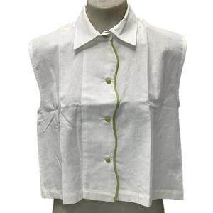 White Sleeveless Button-Up Top - Rujata Sheth NWT